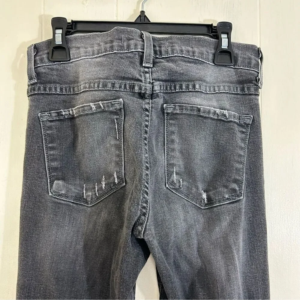Flying Monkey Skinny Jeans Size 26 Wash Black Denim Distressed Stretch Jeans